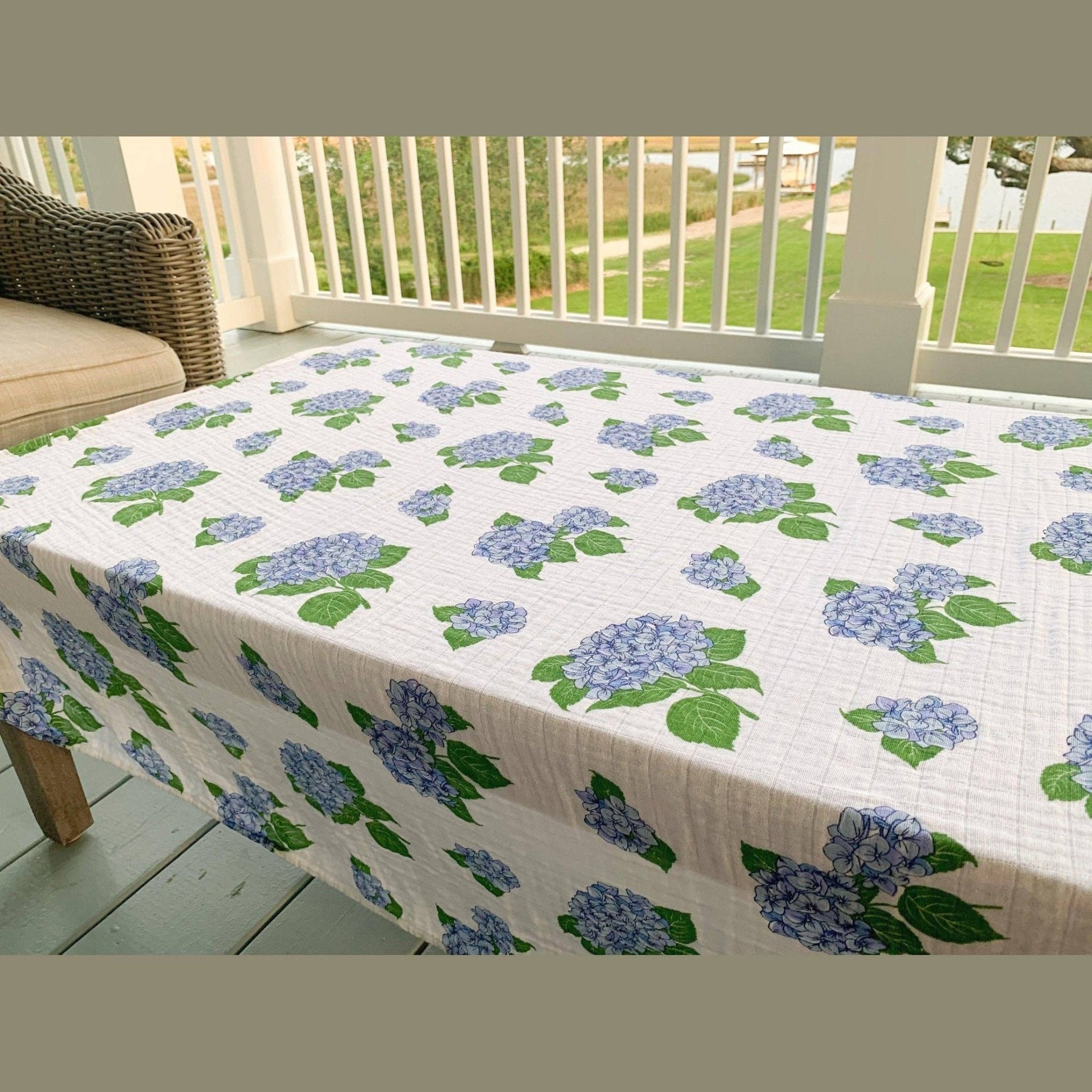 Little Hometown_Baby Girl Muslin Swaddle Blanket - Hydrangeas_5
