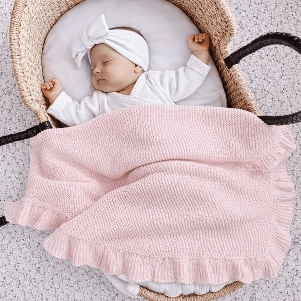 Baby Girl Ruffle Baby Blanket - Pink - Magnolia BabyBlanket