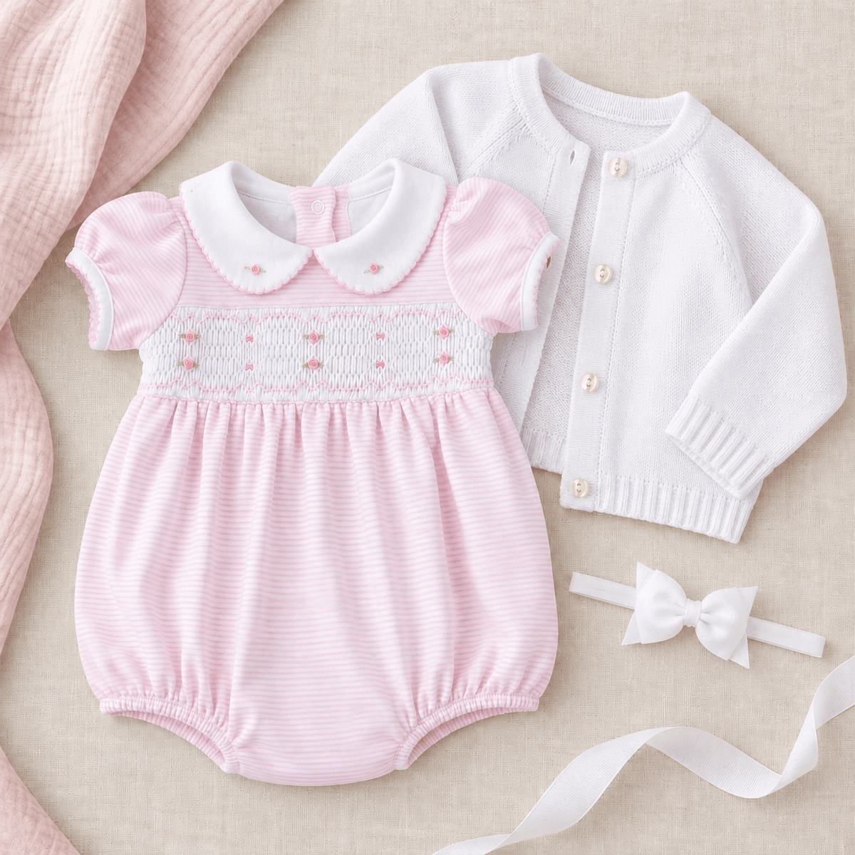 Magnolia Baby_Baby Girl Smocked Bubble Gift Set - Anna_2