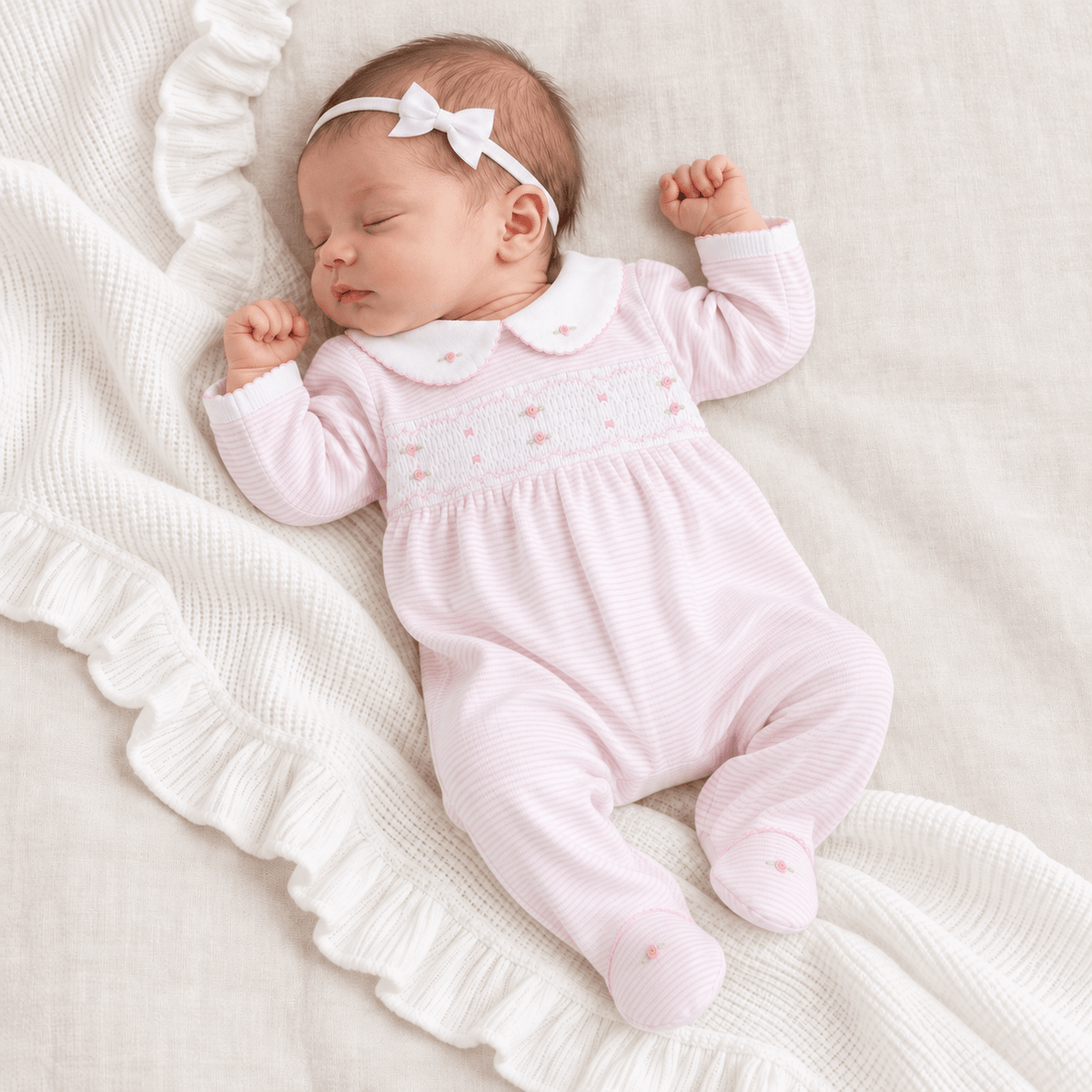 Magnolia Baby_Baby Girl Smocked Footie Gift Set - Anna_1