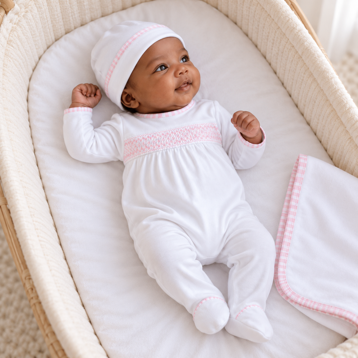 Baby Girl Smocked Footie Gift Set - New Beginnings model