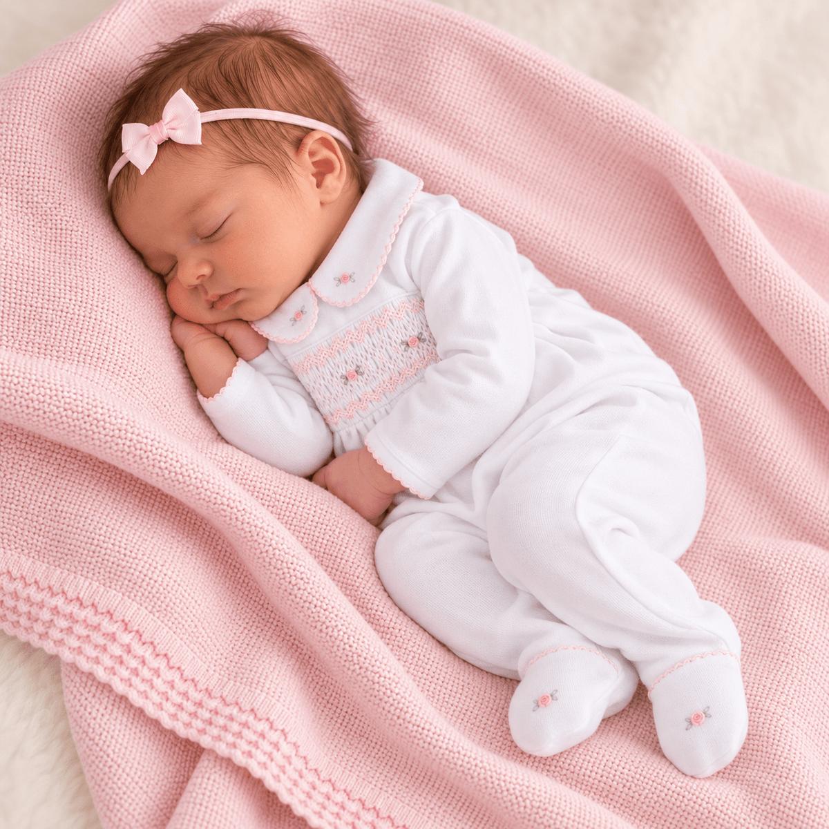 Magnolia Baby_Baby Girl Smocked Footie Take Me Home Set - Grace_1