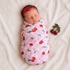 Baby Girl Swaddle Gift Set - Cherry - Magnolia BabySwaddle Gift Set