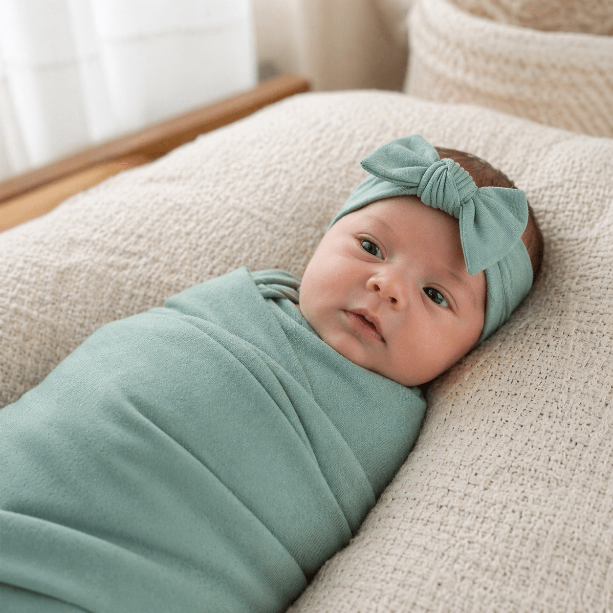 Baby Girl Swaddle Gift Set - Luna & Arlo Moss Basics - Magnolia BabyBaby Gift Set