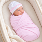 Baby Girl Swaddle + Hat Set - New Beginnings model image