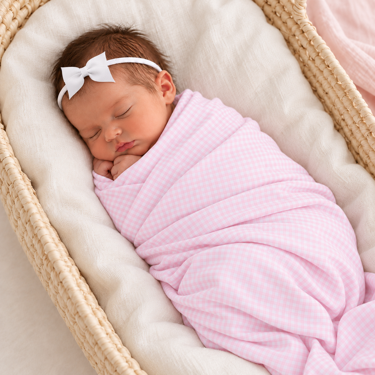 Baby Girl Swaddle & Headband Set - New Beginnings model image