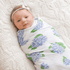 Magnolia Baby_Baby Girl Swaddle Set - Hydrangea Swaddle + White Sophia Headband_1