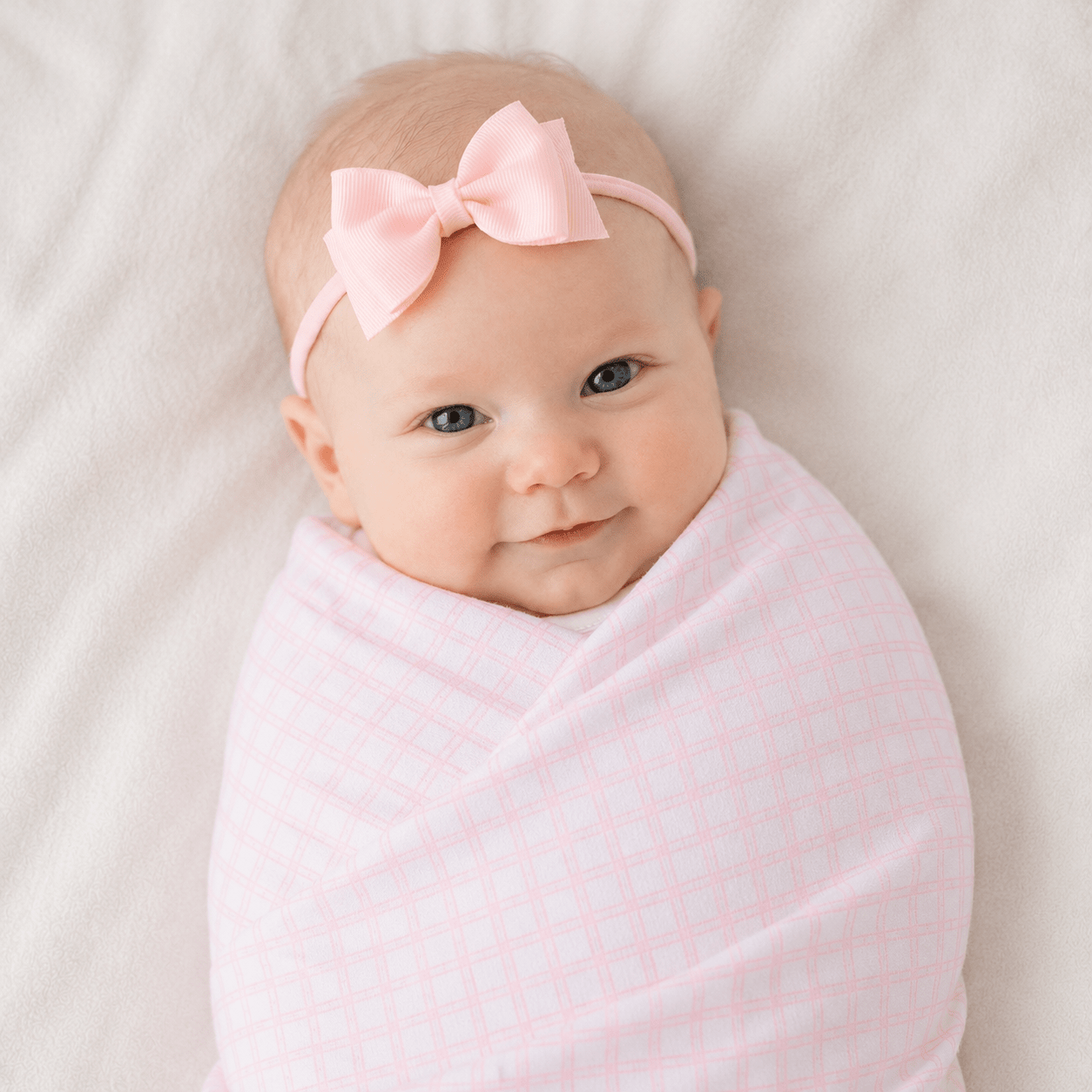Magnolia Baby_Baby Girl Swaddle Set - Peek-a-Boo Wishes - Pink Headband_1