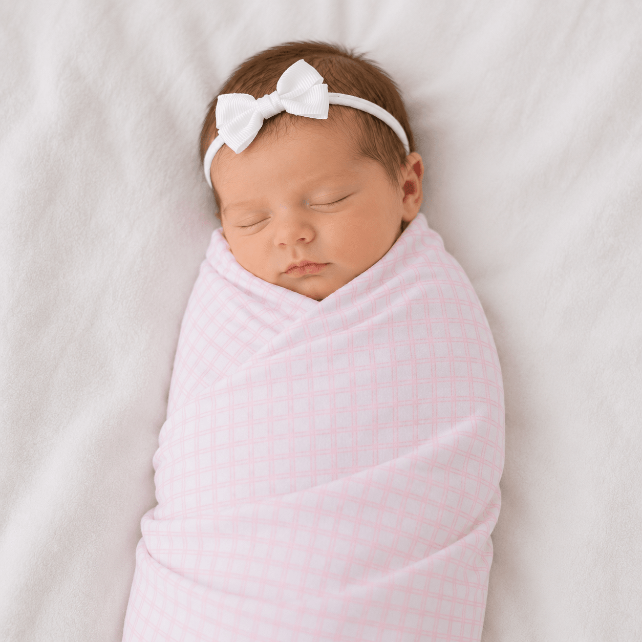 Magnolia Baby_Baby Girl Swaddle Set - Peek-a-Book Wishes - White Sophia Headband_1