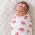 Magnolia Baby_Baby Girl Swaddle Set - Pink Crab - Pink Headband_1