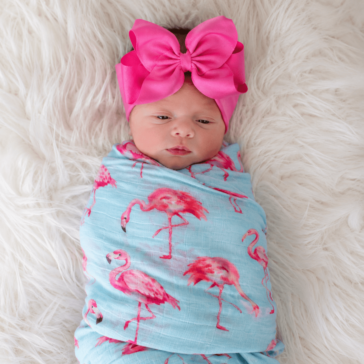 Baby Girl Swaddle Set - Pink Flamingos - Magnolia BabyBaby Gift Set