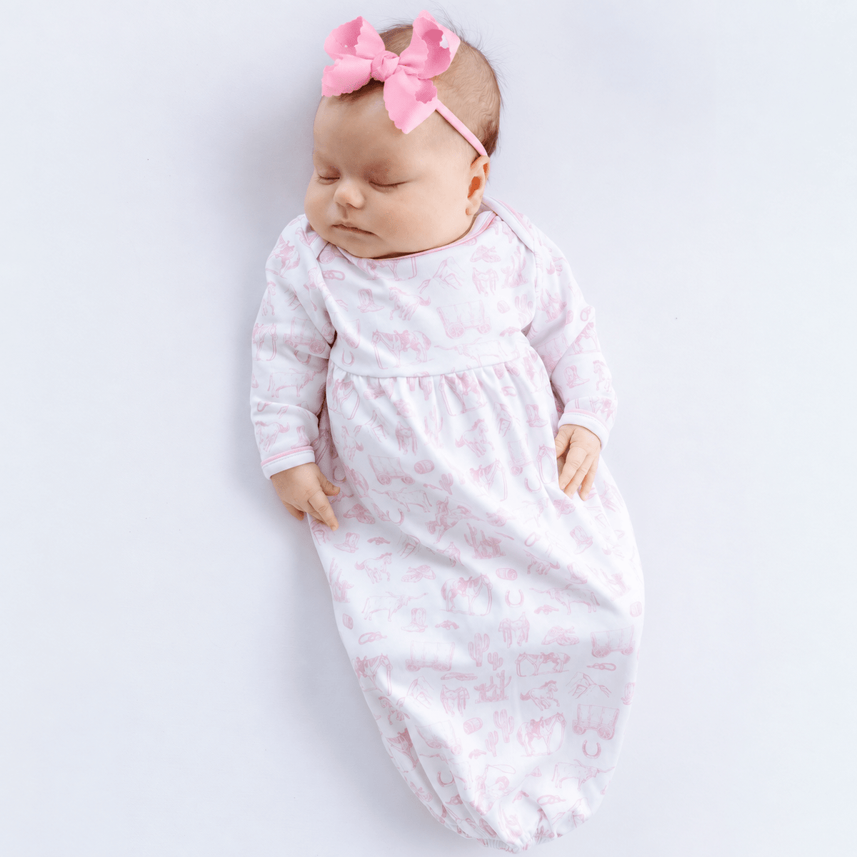Magnolia Baby_Baby Girl Take Me Home Gown Set - Wild West Toile_1