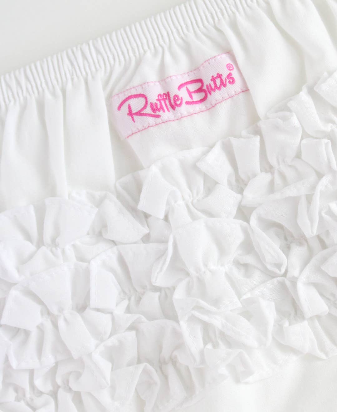 Baby Girls White Woven RuffleButt Bloomer - Magnolia BabyDiaper Cover