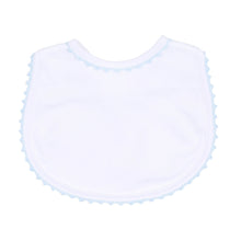  Baby Joy Bib with Light Blue Crochet Trim - Magnolia BabyBib