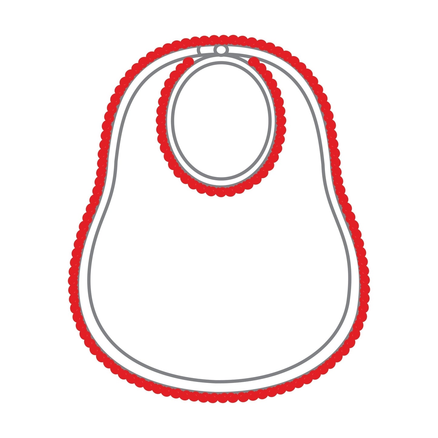 Baby Joy Bib with Red Crochet Trim - Magnolia BabyBib