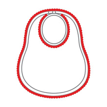  Baby Joy Bib with Red Crochet Trim - Magnolia BabyBib