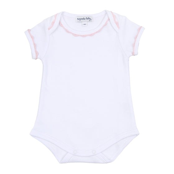 Baby Joy Bodysuit with Pink Crochet Trim - Magnolia BabyBodysuit