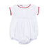 Baby Joy Boy Bubble with Red Crochet Trim - Magnolia BabyBubble