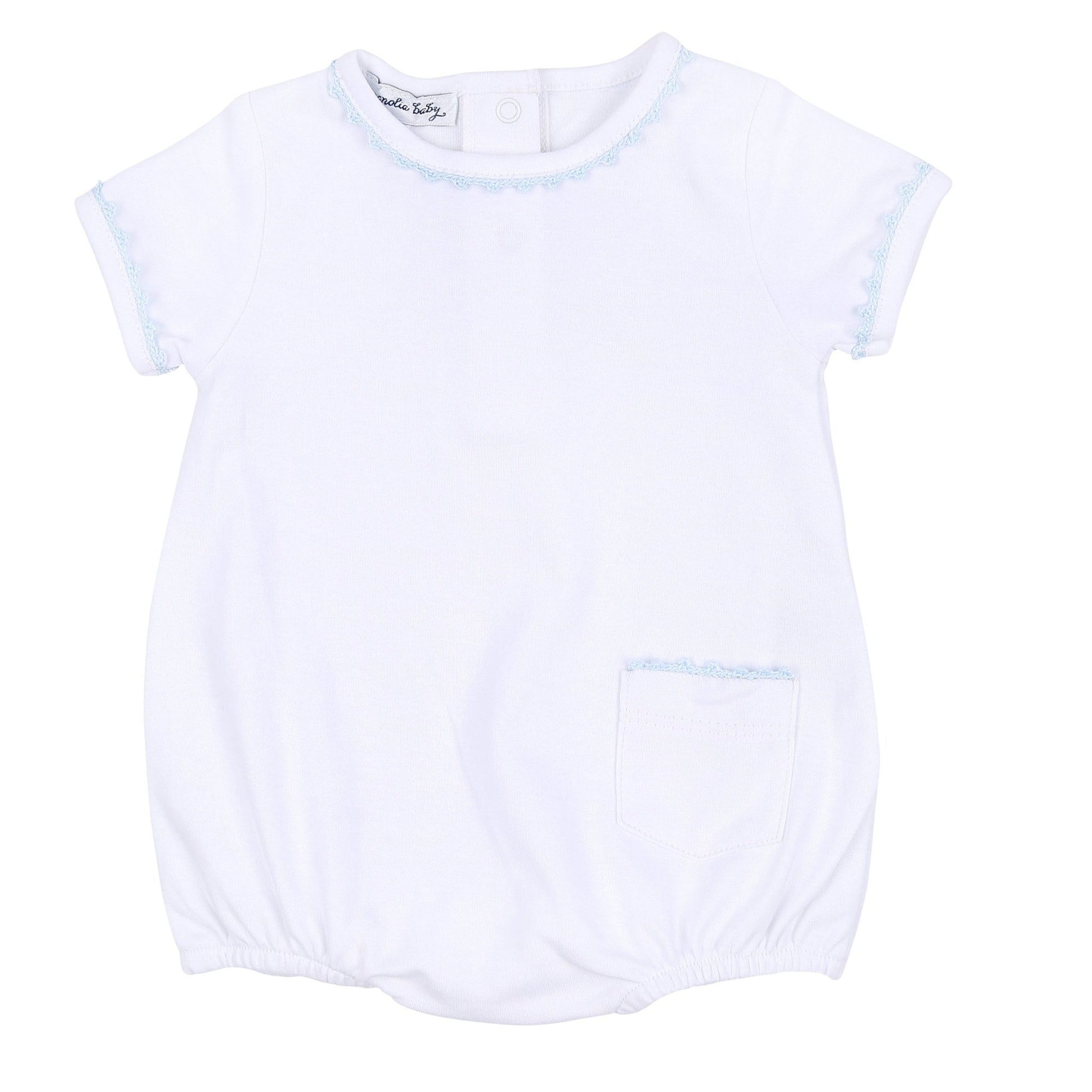 Baby Joy Bubble with Blue Crochet Trim - Magnolia BabyBubble