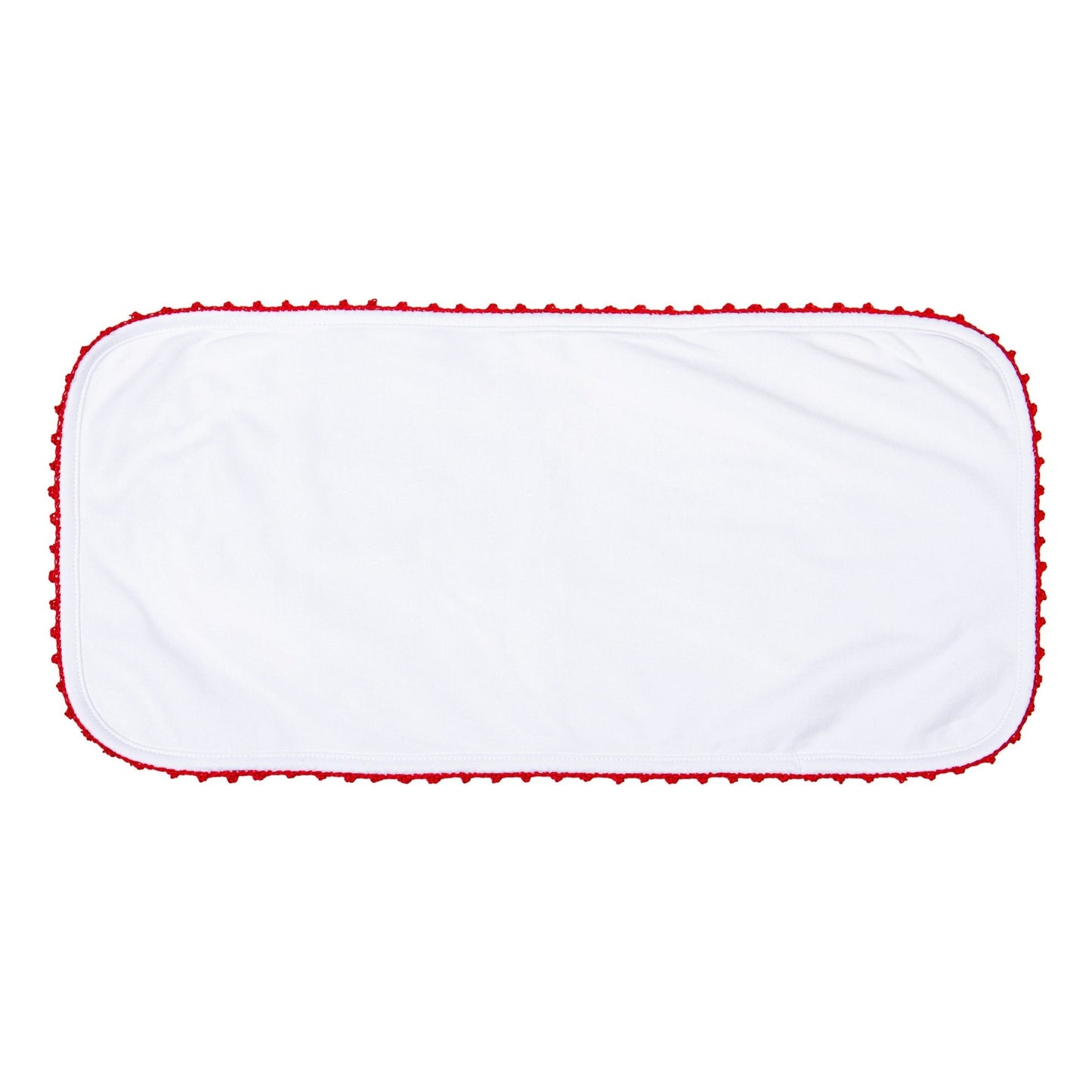 Baby Joy Burp Cloth with Red Crochet Trim - Magnolia BabyBurp Cloth