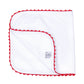 Baby Joy Burp Cloth with Red Crochet Trim - Magnolia BabyBurp Cloth