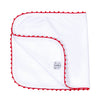 Baby Joy Burp Cloth with Red Crochet Trim - Magnolia BabyBurp Cloth