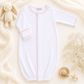Baby Joy Converter Gown with Pink Crochet Trim - Magnolia BabyConverter Gown
