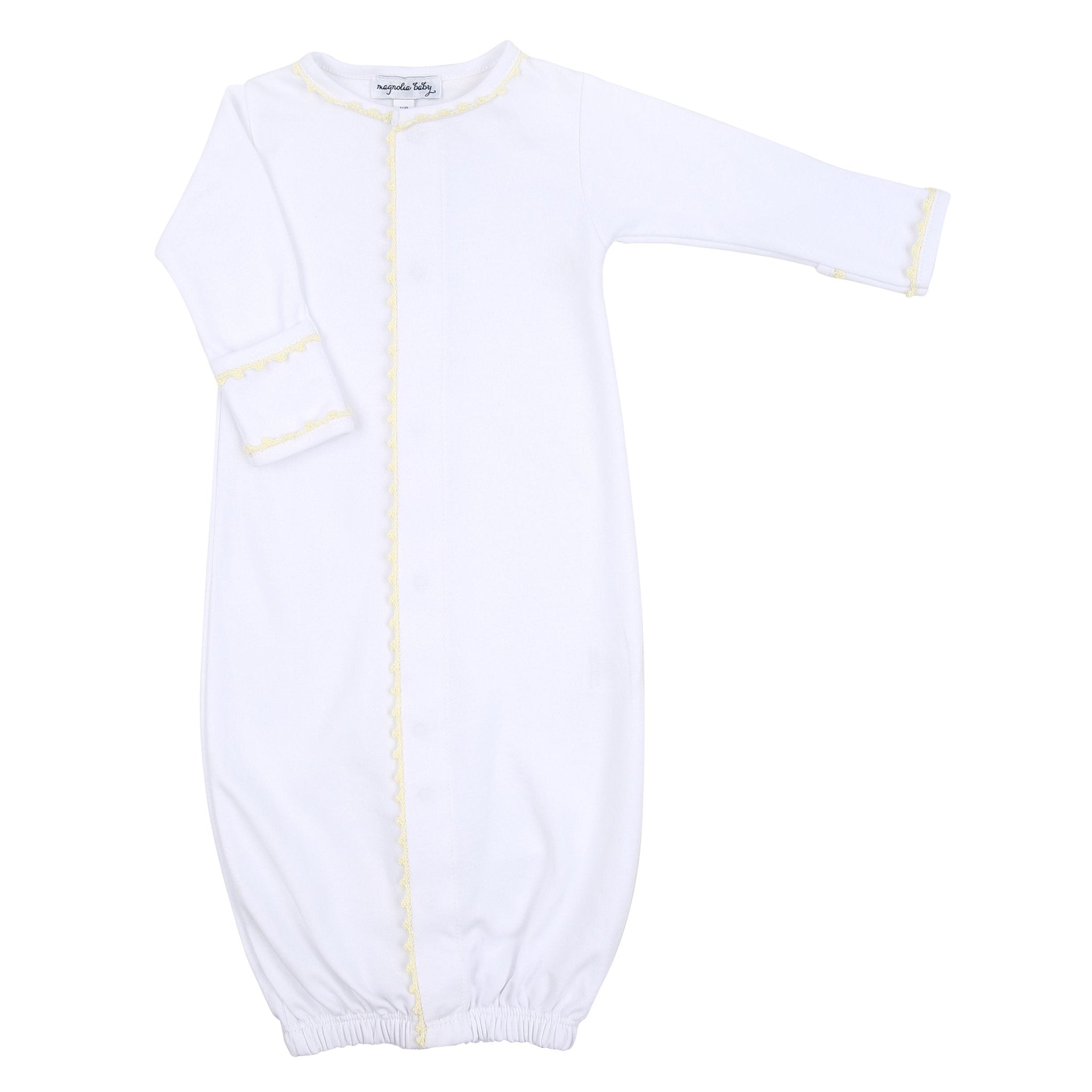 Baby Joy Converter with Yellow Crochet Trim - Magnolia BabyConverter Gown
