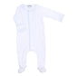 Baby Joy Footie with Blue Crochet Trim - Magnolia BabyFootie