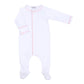 Baby Joy Footie with Pink Crochet Trim - Magnolia BabyFootie