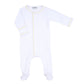 Baby Joy Footie with Yellow Crochet Trim - Magnolia BabyFootie