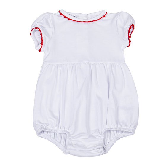 Baby Joy Girl Bubble with Red Crochet Trim - Magnolia BabyBubble