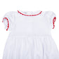 Baby Joy Girl Bubble with Red Crochet Trim - Magnolia BabyBubble