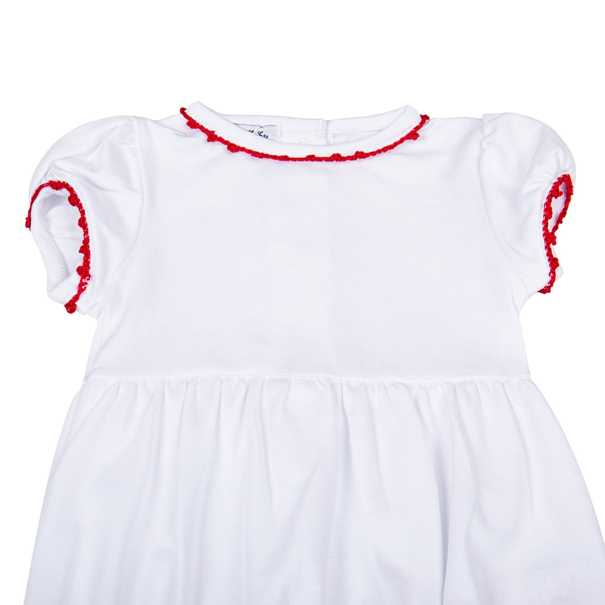 Baby Joy Girl Bubble with Red Crochet Trim - Magnolia BabyBubble