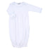 Baby Joy Gown with Blue Crochet Trim - Magnolia BabyGown