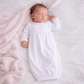 Baby Joy Gown with Pink Crochet Trim - Magnolia BabyGown