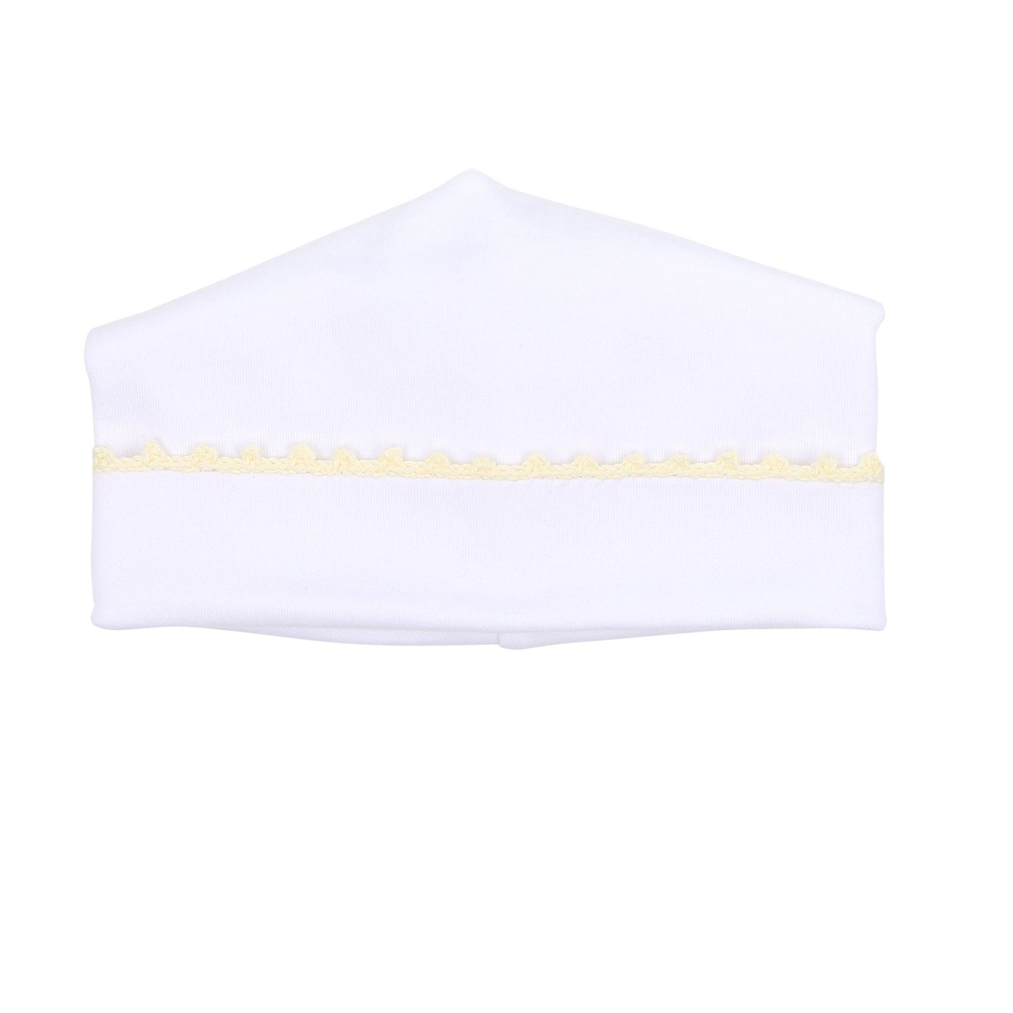 Baby Joy Hat with Yellow Crochet Trim - Magnolia BabyHat