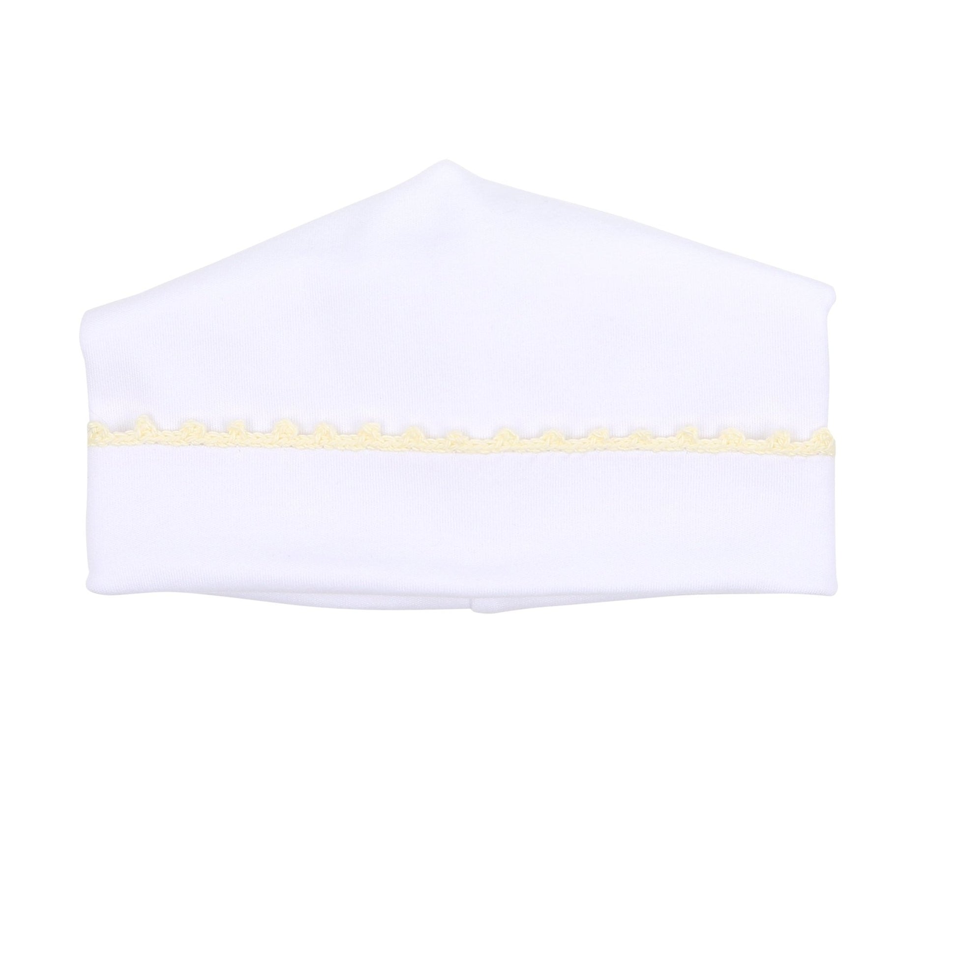 Baby Joy Hat with Yellow Crochet Trim - Magnolia BabyHat