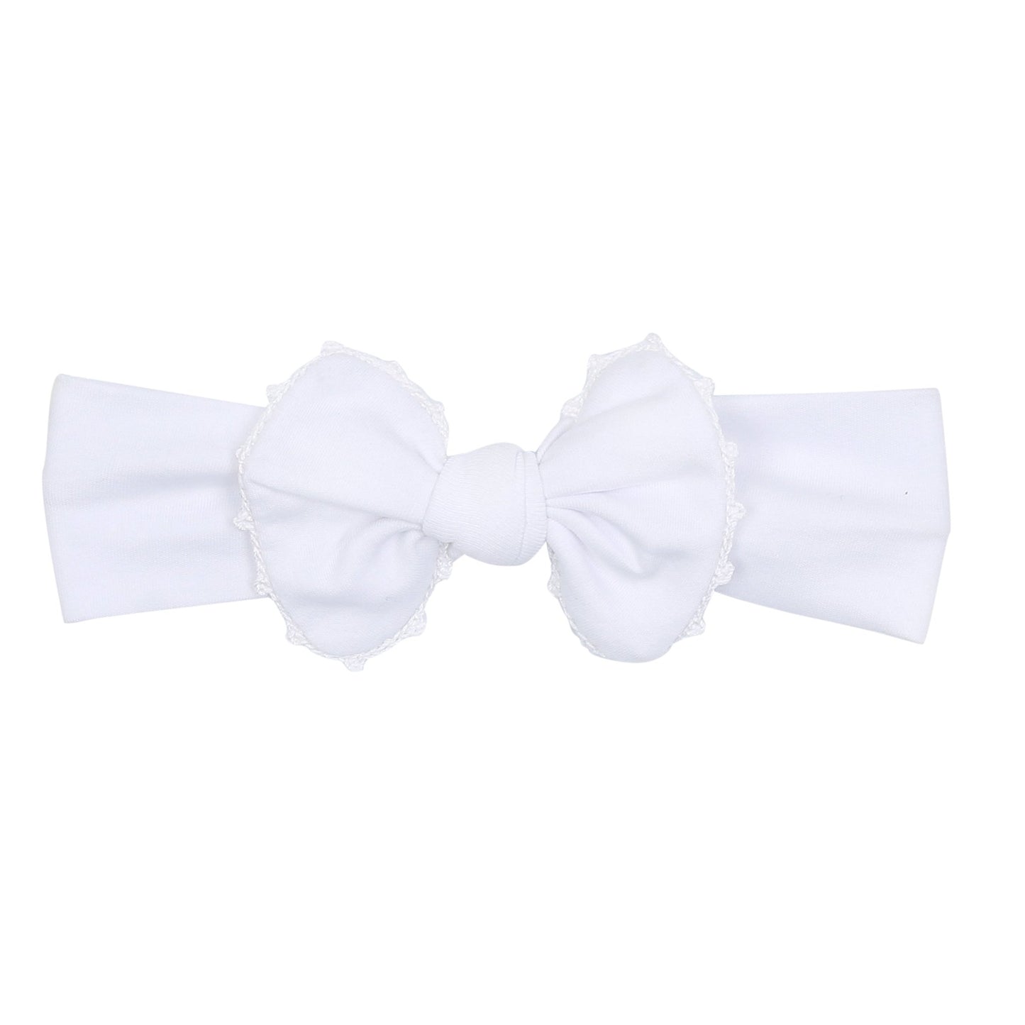 Baby Joy Headband with White Crochet Trim - Magnolia BabyHeadband