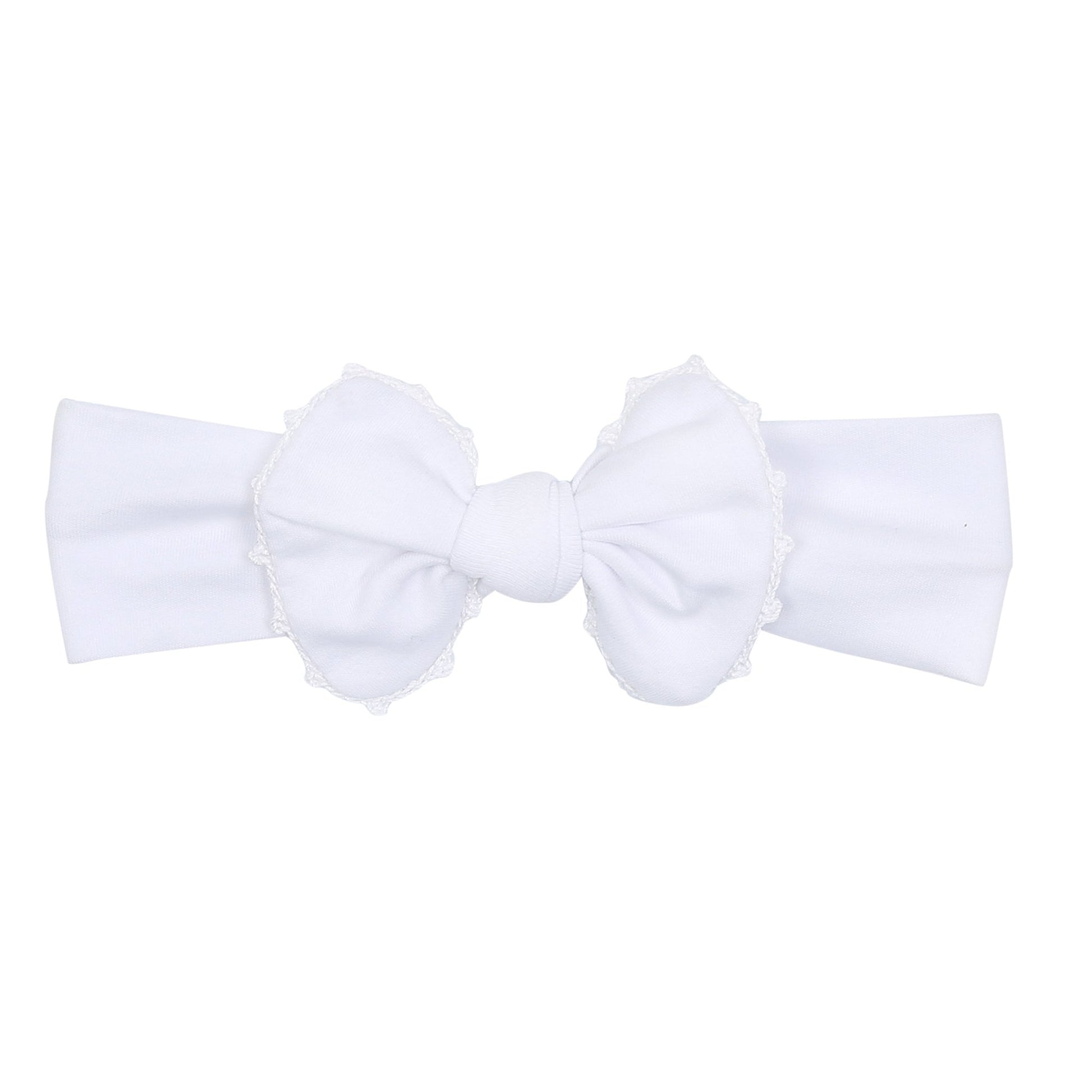 Baby Joy Headband with White Crochet Trim - Magnolia BabyHeadband