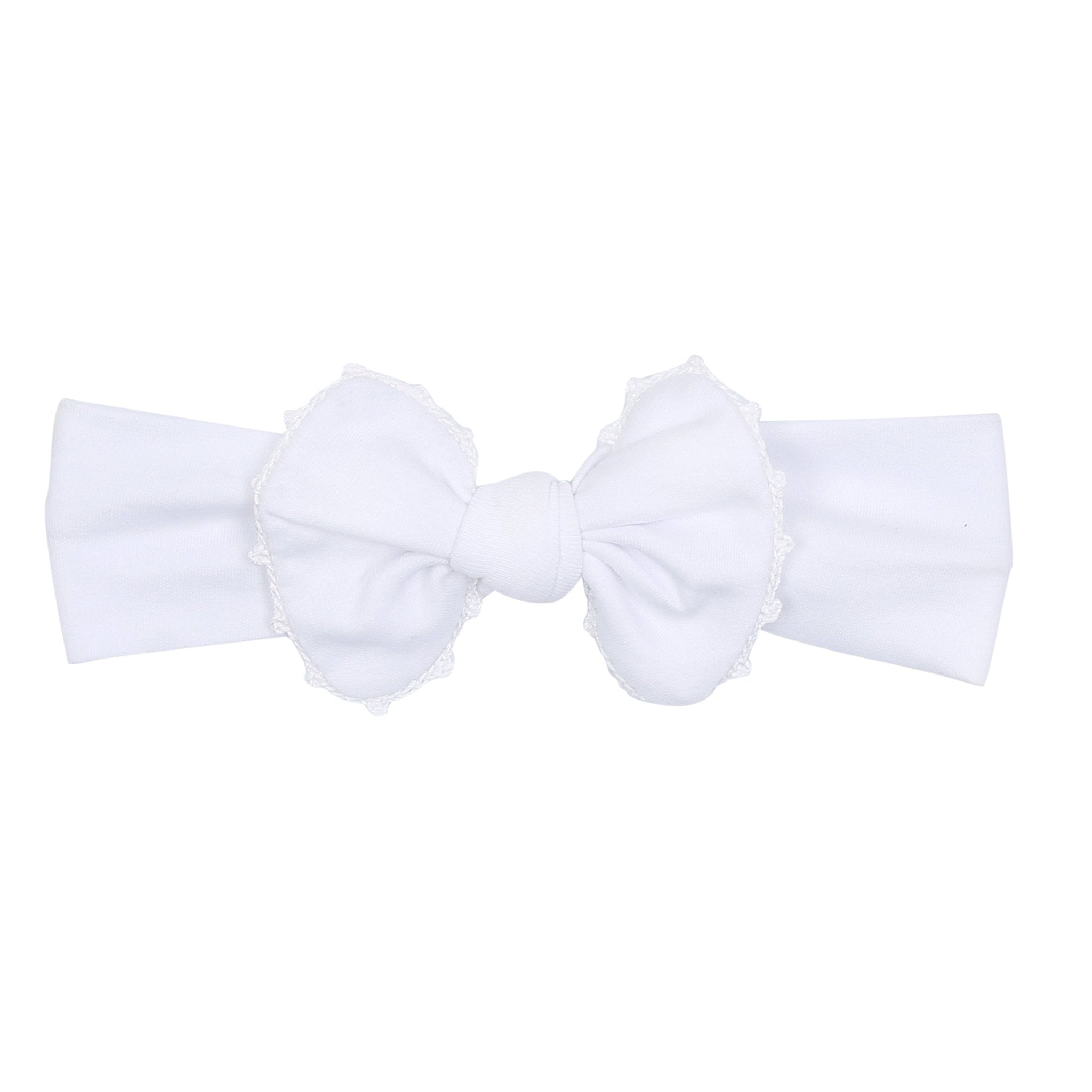 Baby Joy Headband with White Crochet Trim - Magnolia BabyHeadband