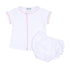 Baby Joy Ruffle Diaper Cover Set with Pink Crochet Trim - Magnolia BabyDiaper Cover