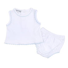  Baby Joy Sleeveless Diaper Cover Set with Light Blue Crochet Trim - Magnolia BabyDiaper Cover