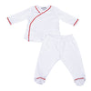 Baby Joy X - Tee Footed Pant Set with Red Crochet Trim - Magnolia Baby2pc Pant Set