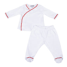  Baby Joy X - Tee Footed Pant Set with Red Crochet Trim - Magnolia Baby2pc Pant Set