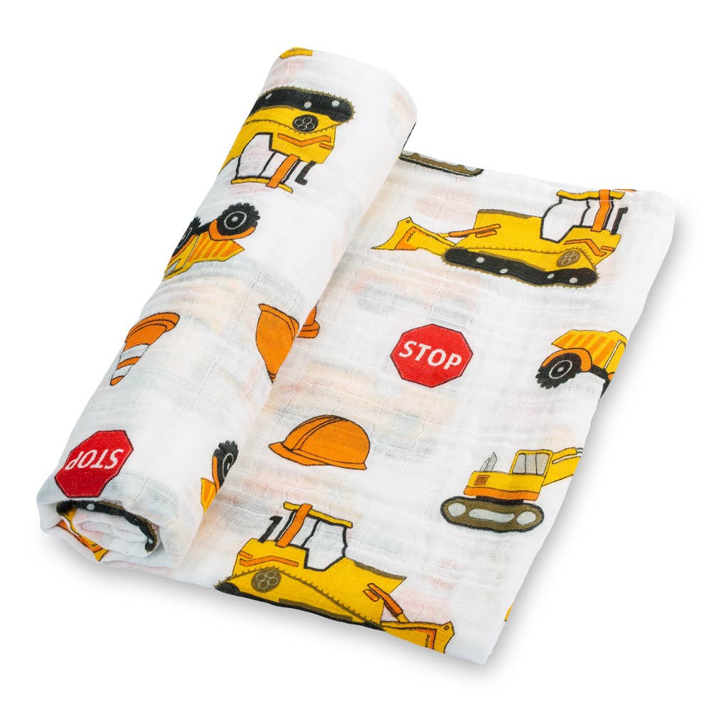 LollyBanks_Baby Muslin Swaddle Blanket 47x47 Under Construction_1