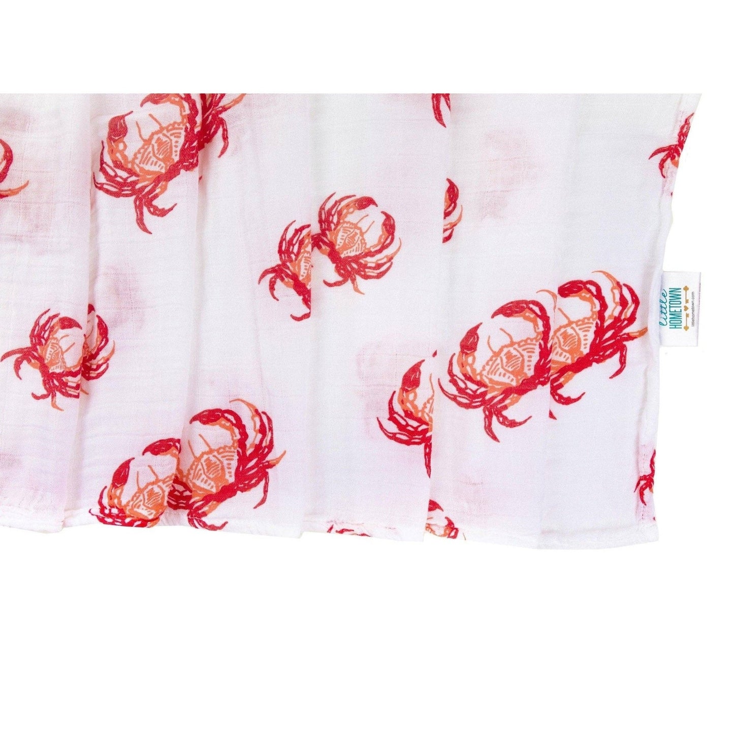 Little Hometown_Baby Muslin Swaddle Blanket - Pink Crab_3