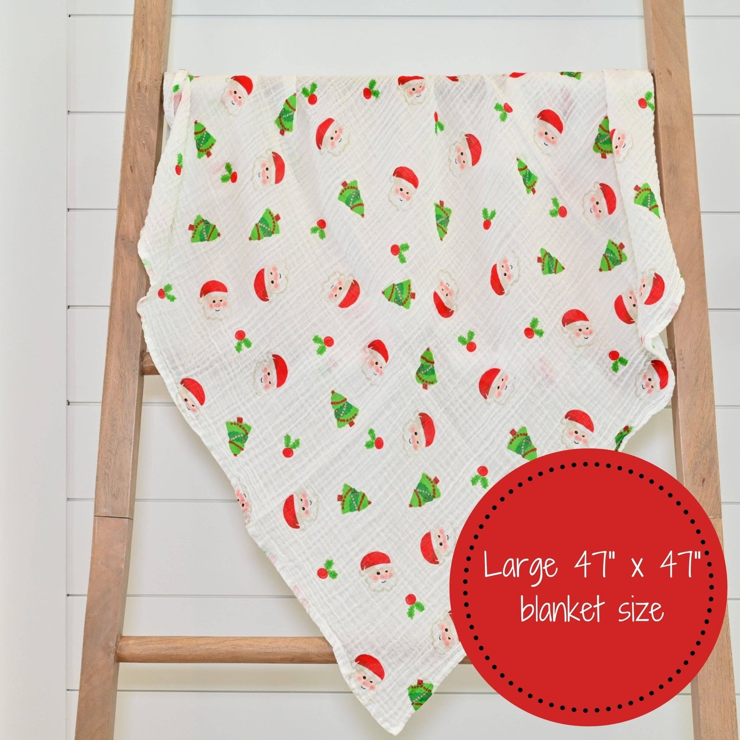 LollyBanks_Baby Muslin Swaddle Blanket - Santa Claus Christmas_4