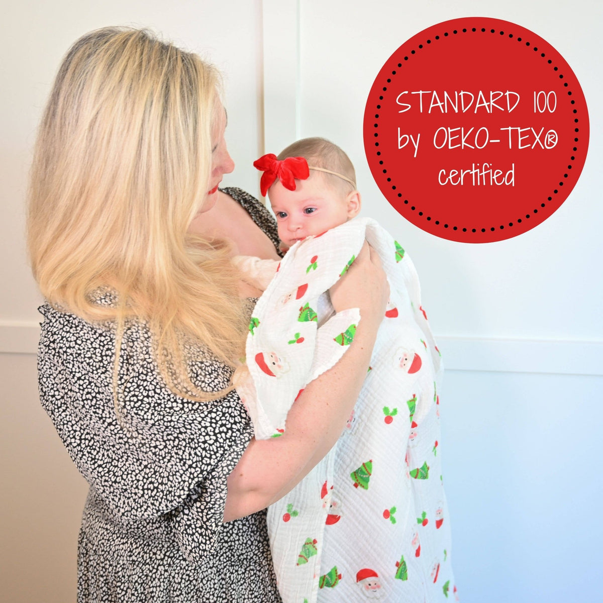 LollyBanks_Baby Muslin Swaddle Blanket - Santa Claus Christmas_3