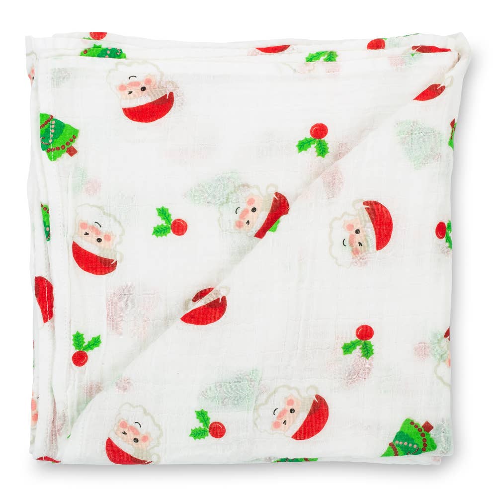 LollyBanks_Baby Muslin Swaddle Blanket - Santa Claus Christmas_2